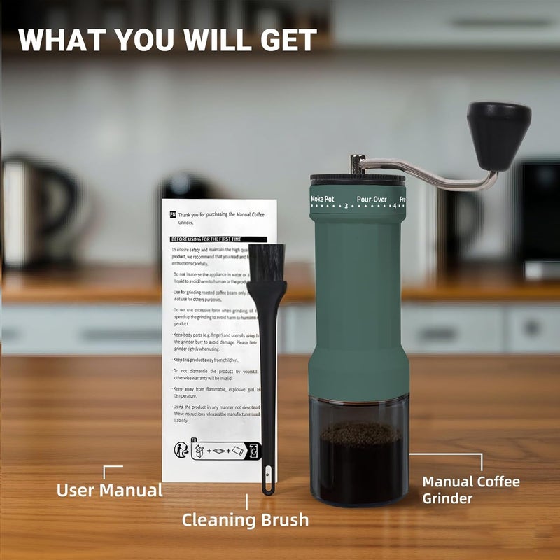 EZVING Mini Manual Coffee Grinder – 40 Adjustable Settings, Portable Hand Crank Mill with 30g Capacity, Conical Burr for Espresso, Pour Over, French Press | Perfect for Travel, Camping & Office - Image 5
